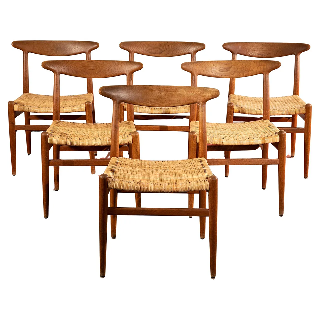 6 Cane chairs by Hans J Wegner, 1960s 1