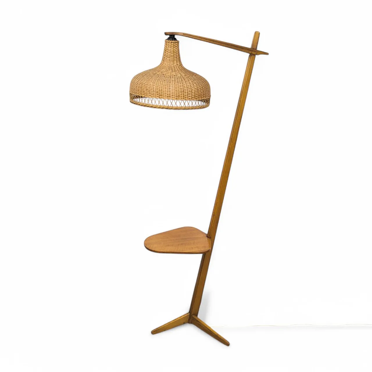 Mid-Century wooden floor lamp by Krásná Jizba, 1950s 1