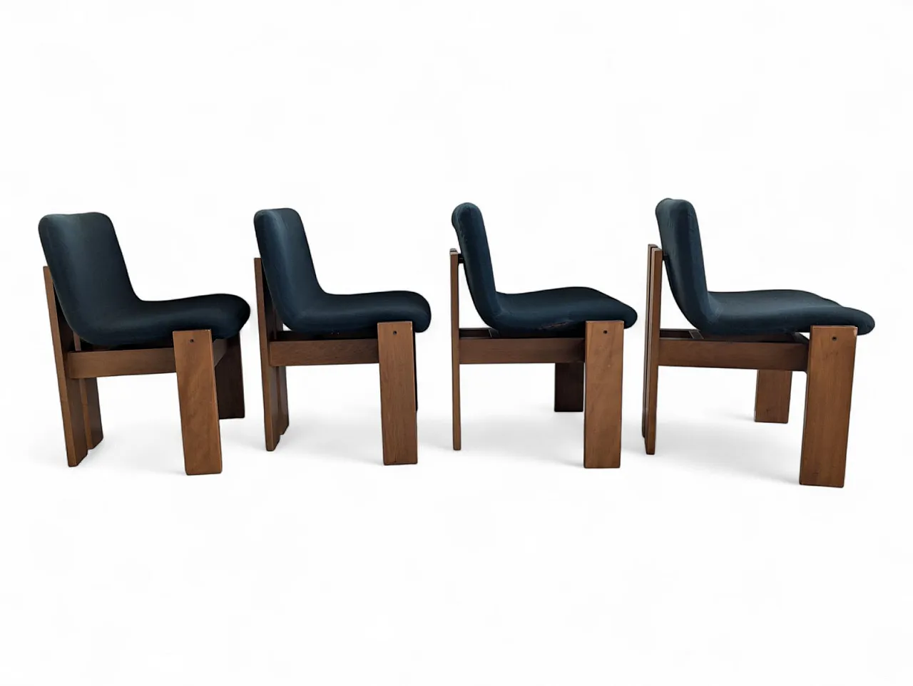 4 Dining chairs in black upholstery, 1960s 2