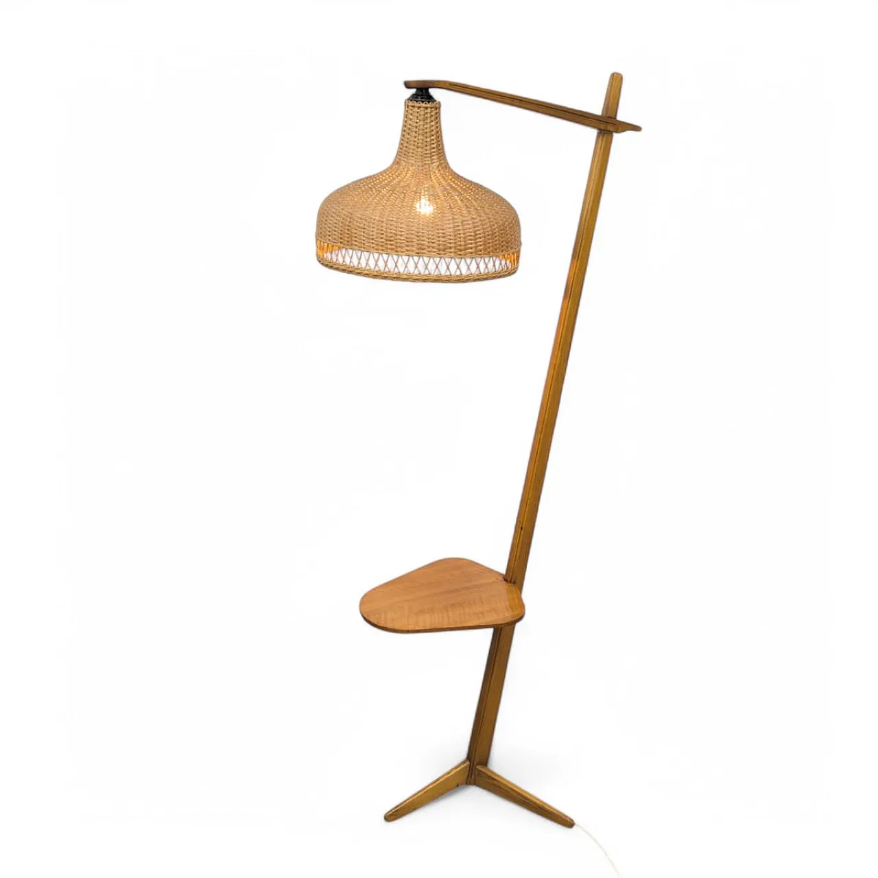 Mid-Century wooden floor lamp by Krásná Jizba, 1950s 11