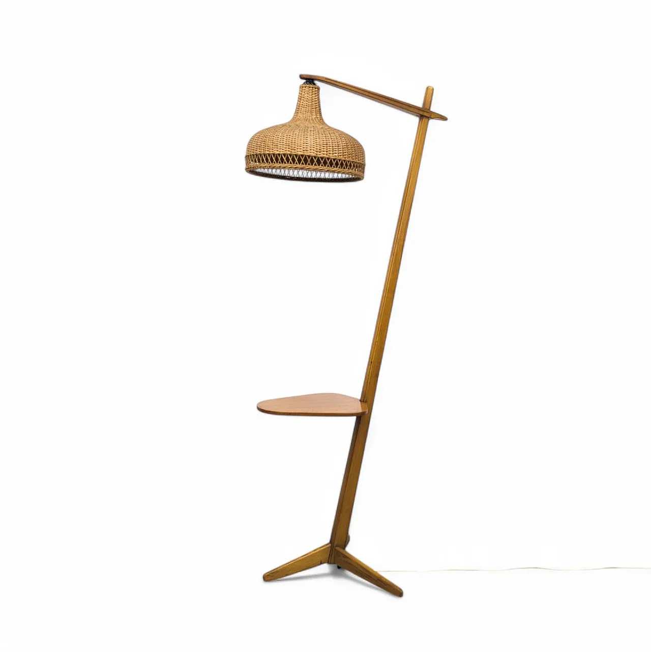 Mid-Century wooden floor lamp by Krásná Jizba, 1950s 12