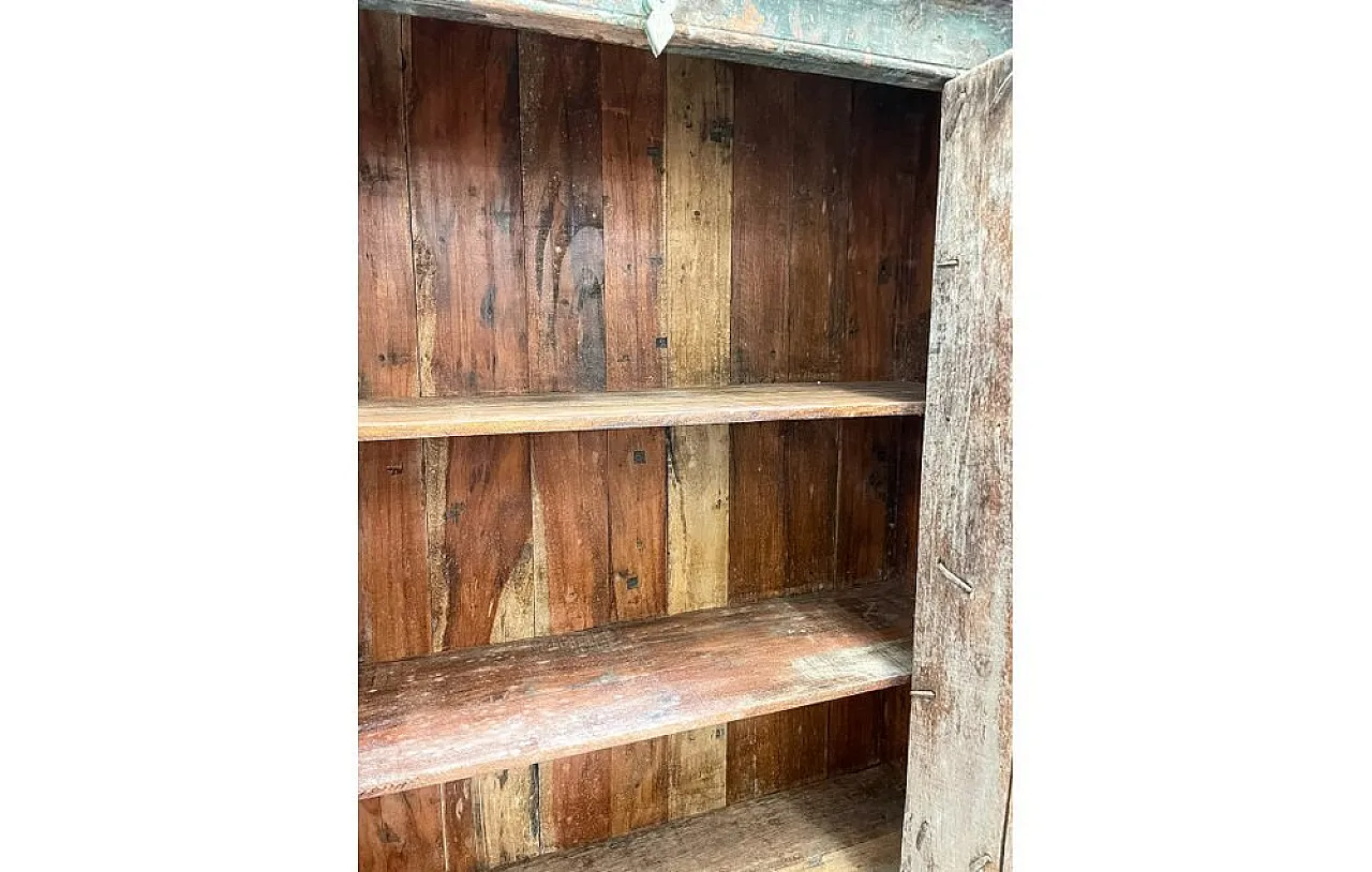 Indian teakwood wardrobe with columns and temple doors, 20th century 6