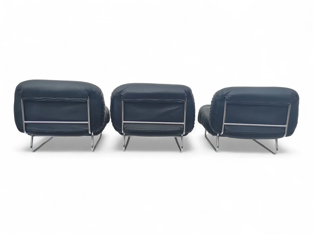 3 Mid-Century lounge chairs, 1980s 5