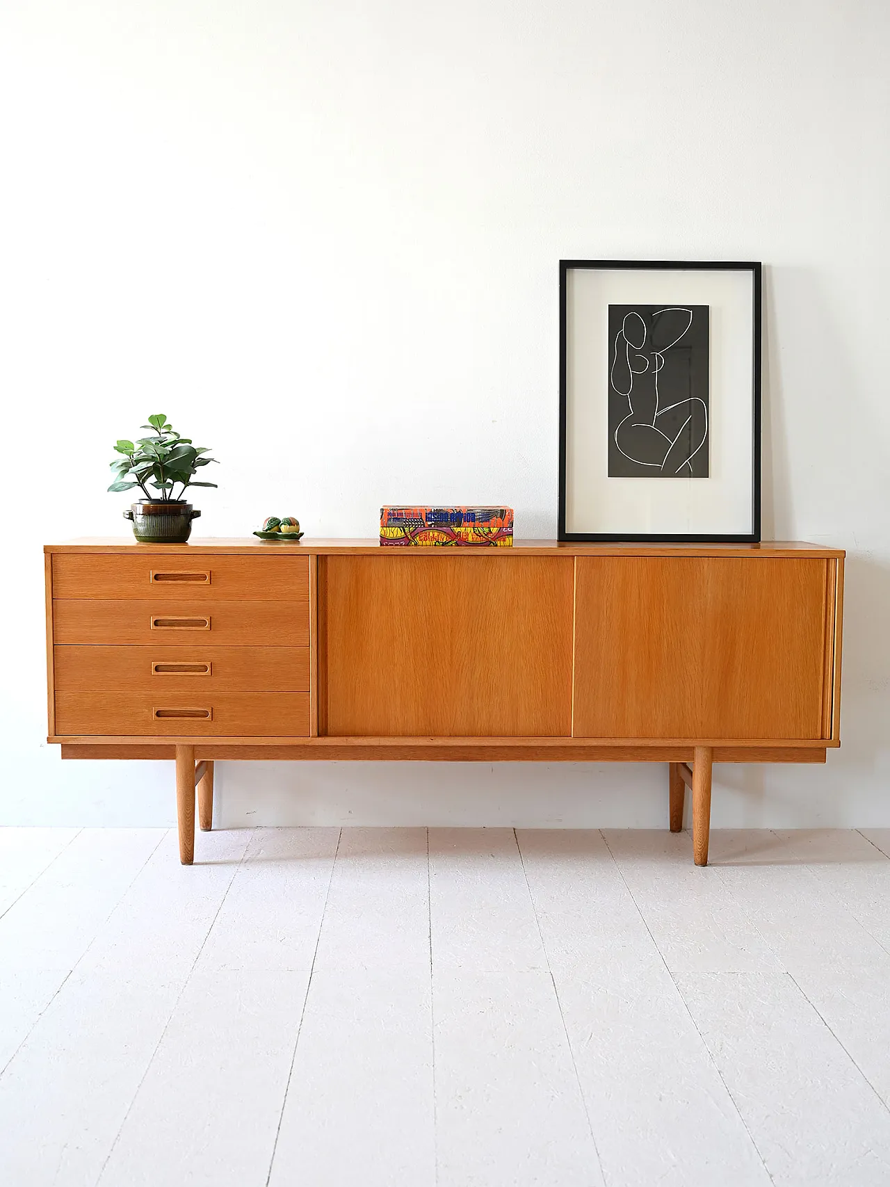 Swedish sideboard in oak, anni '60 1