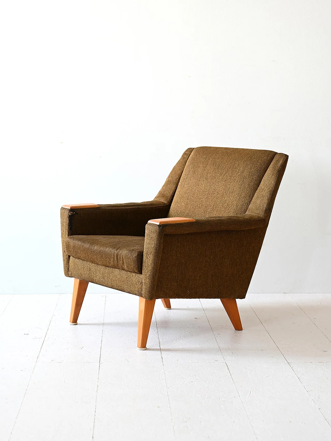 Scandinavian armchair with original fabric, 60s 1