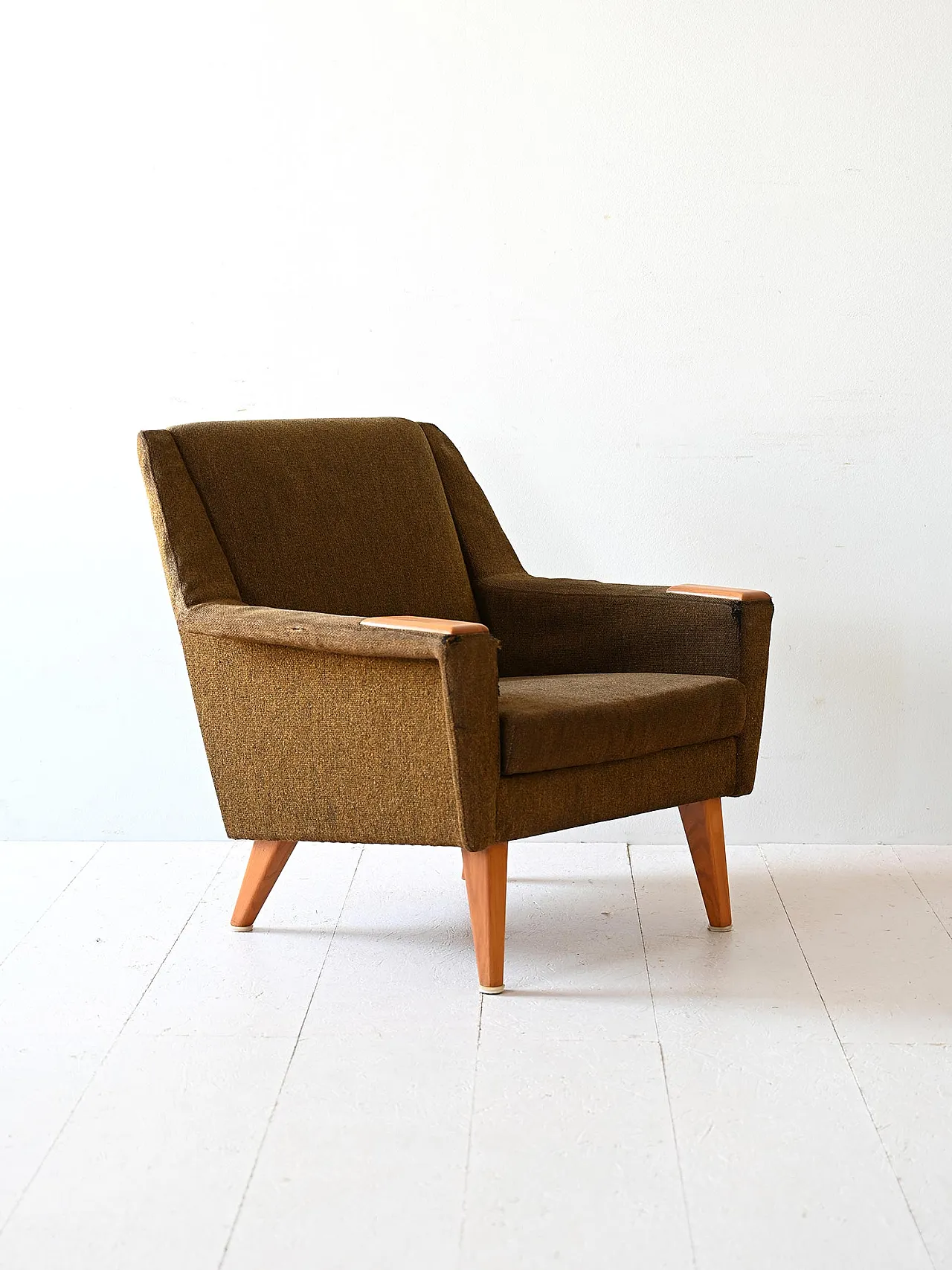 Scandinavian armchair with original fabric, 60s 2