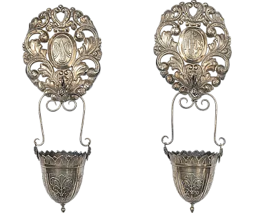 Couple of aquasnetie in chiseled silver. 19th century