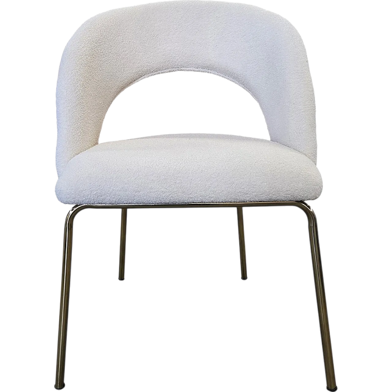 White bouclé chair 10