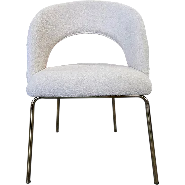 White bouclé chair