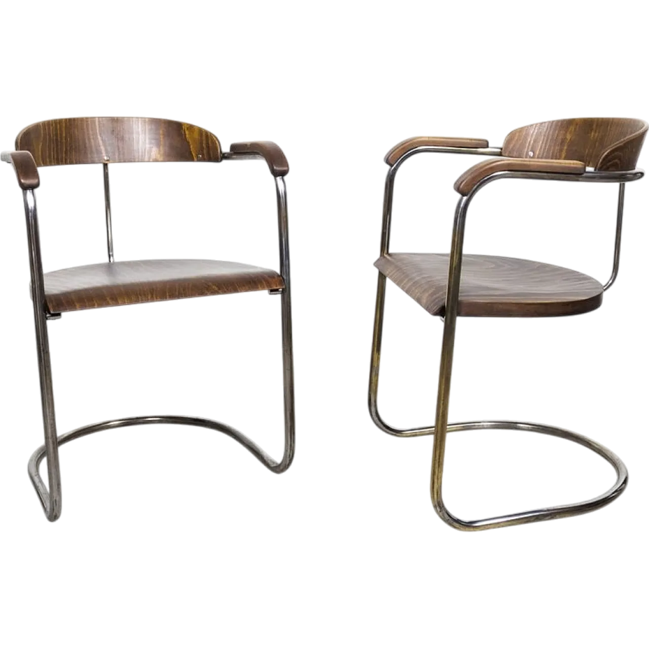 Pair of armchairs by H. & W. Luckhardt for Hynek Gottwald, 1930s 21