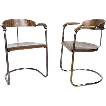 Pair of armchairs by H. & W. Luckhardt for Hynek Gottwald, 1930s