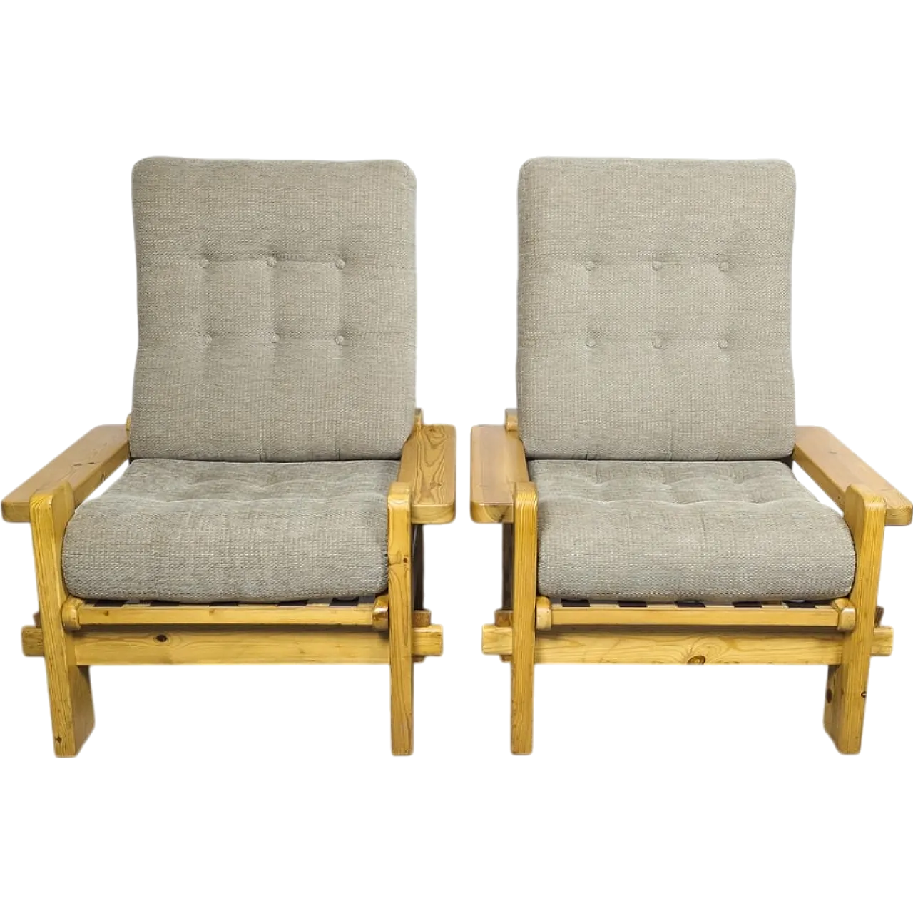 Pair of Dymling armchairs by Yngve Ekström for Swedese, 1970s 17