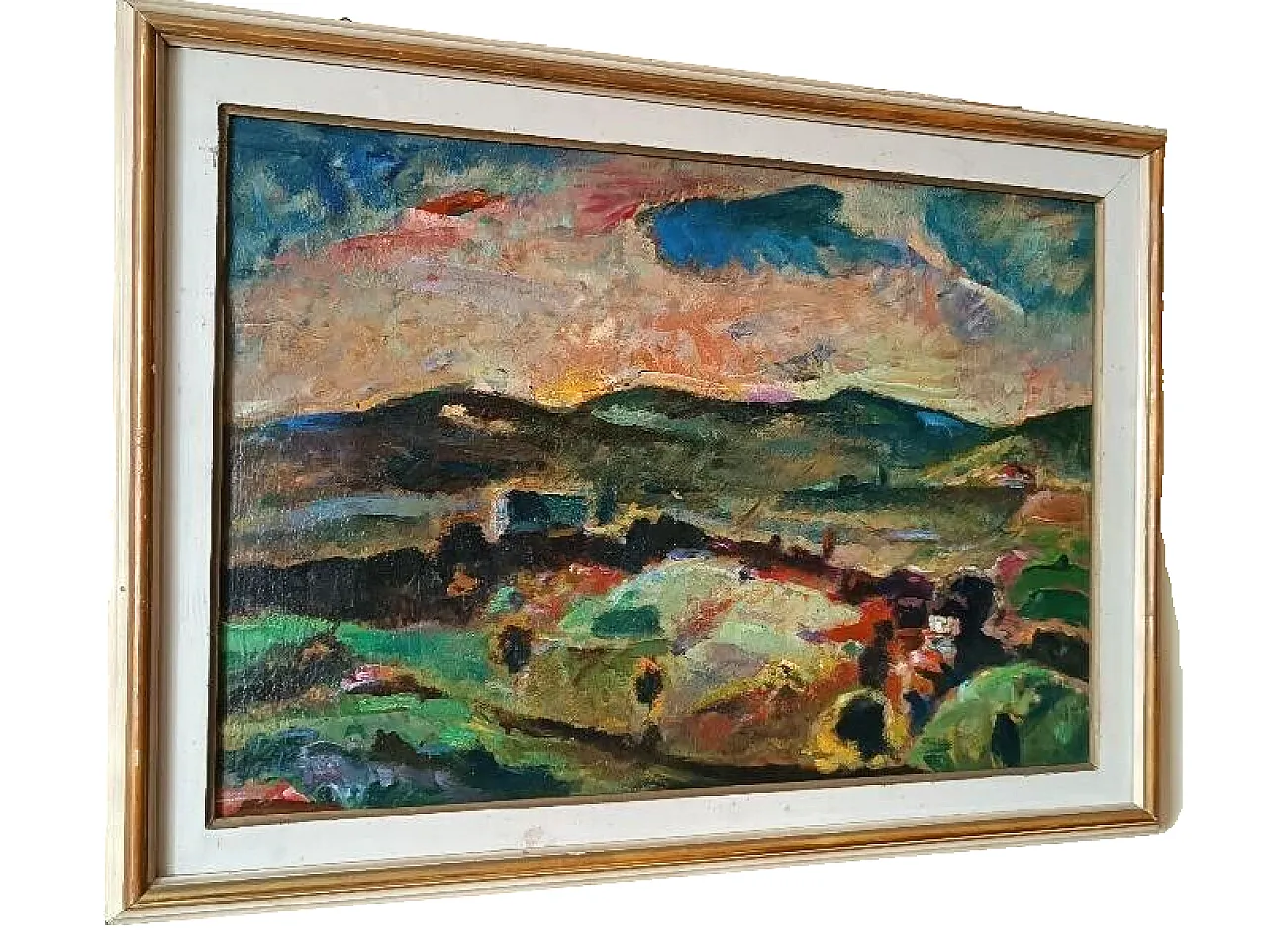 Paesaggio di Dilvo Lotti, olio su tavola, anni '30 2