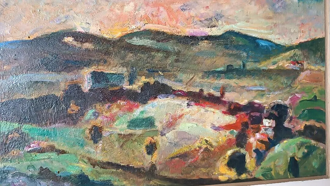 Paesaggio di Dilvo Lotti, olio su tavola, anni '30 10