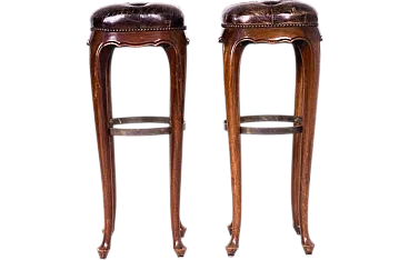 Pair of leather stools, 1960s