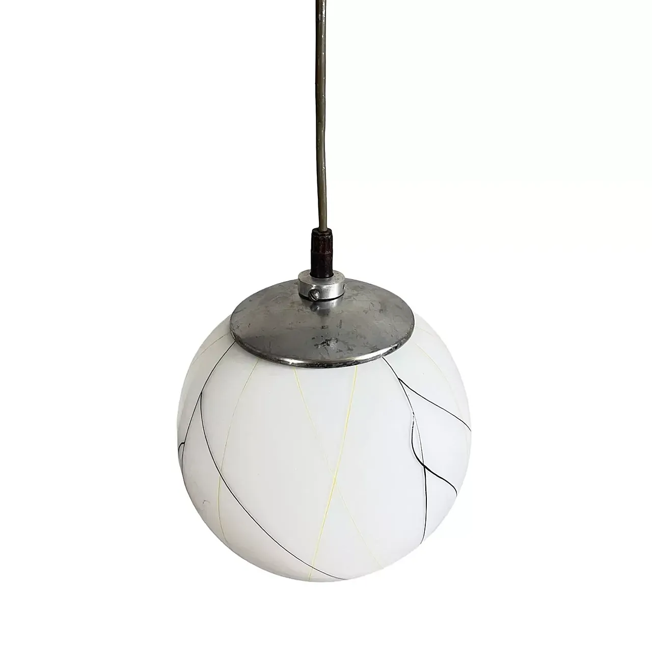 Chrome-plated pendant lamp Elektroinstala Děčín, 1950s 7