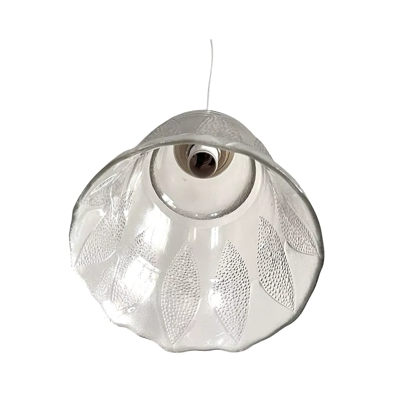 Flower-shaped pendant lamp, Narva Leuchen, 1970s 9