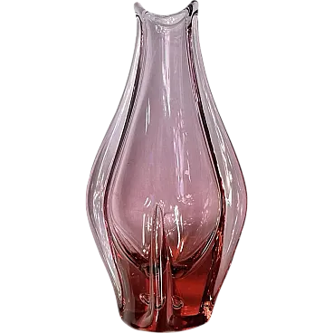 Glass vase by M. Klinger, 1960s