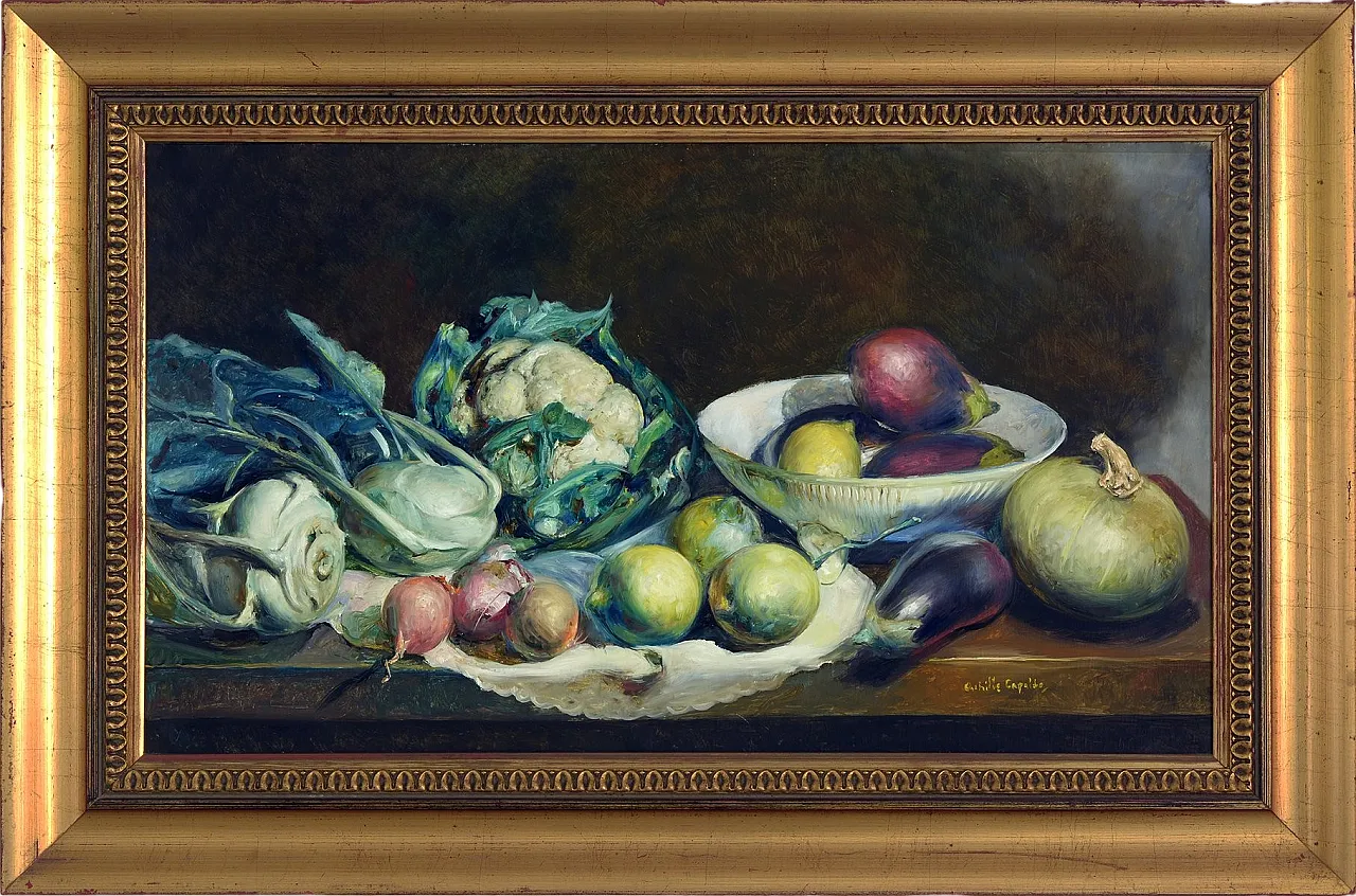 Still Life by Achille Capaldo, oil on canvas, 1930s 9