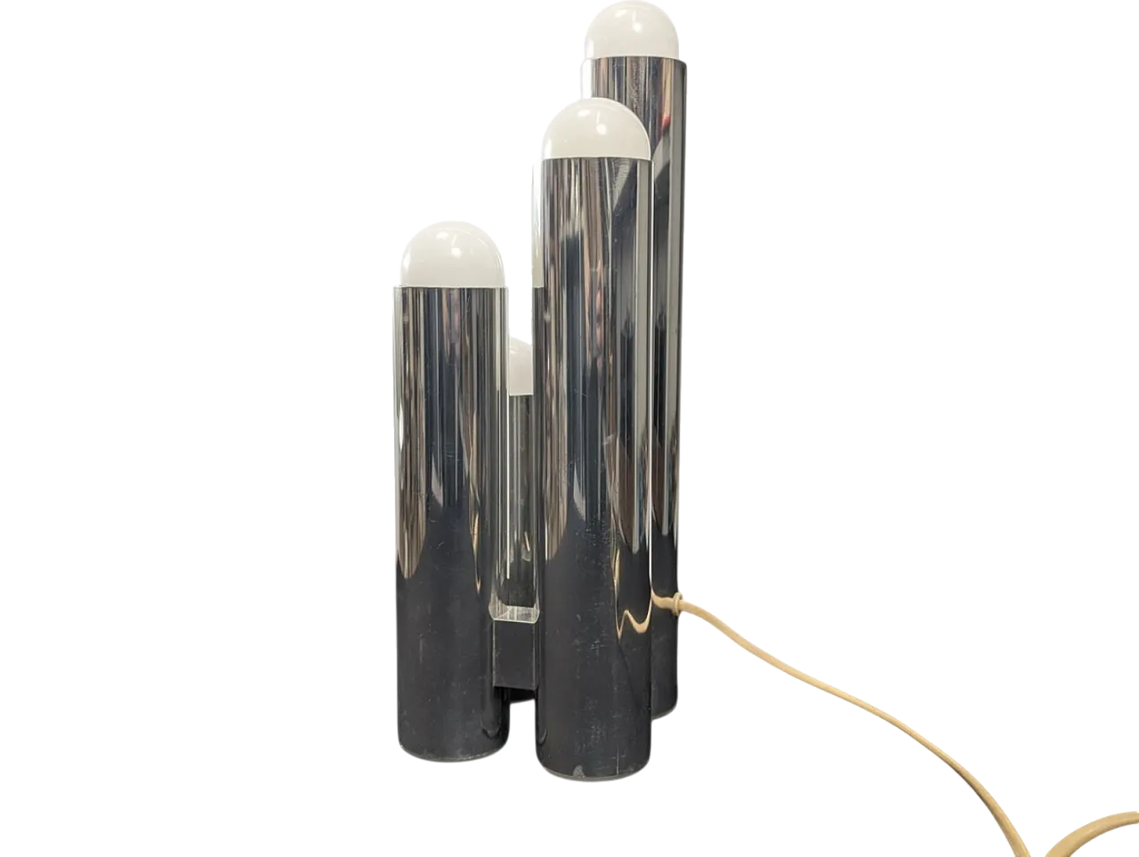 Chrome-plated table lamp attributed to Gaetano Sciolari, 1970s 8