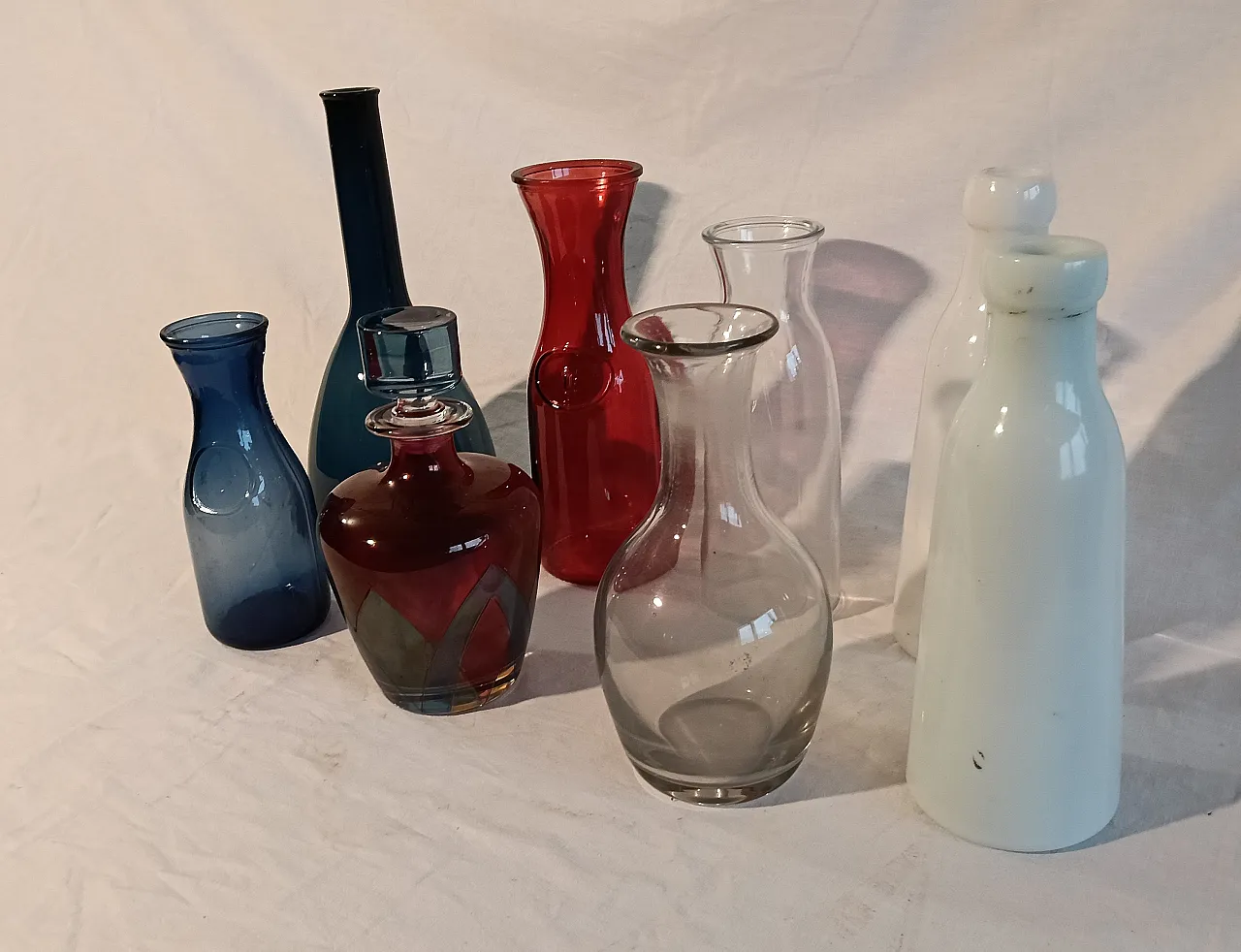 8 decorative bottles, 70s 2