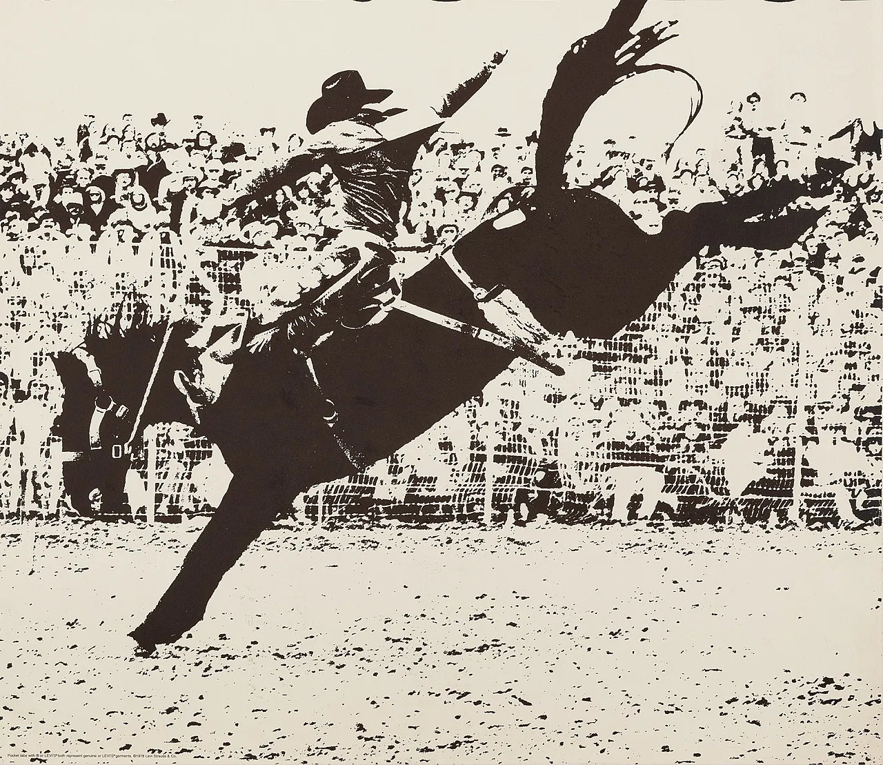 Anonymous, 1980s - GO RODEO (LEVI'S) - Original Beautiful Poster cm 75 x 57.5 3