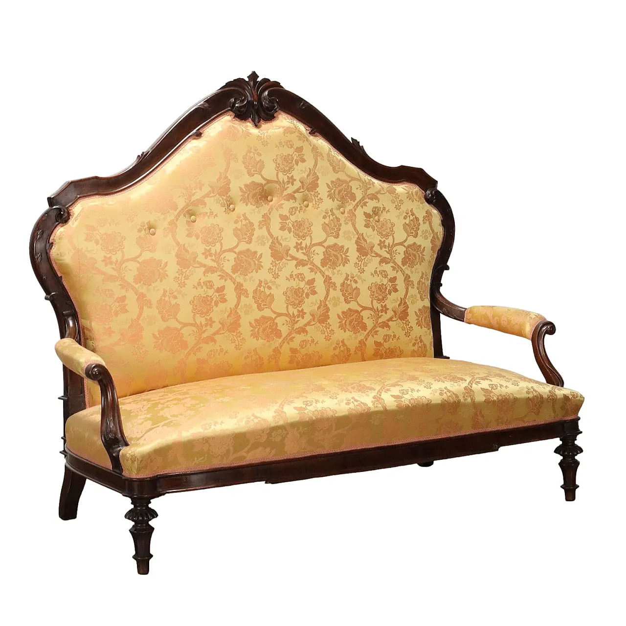 Umbertino walnut sofa, late 19th century 1