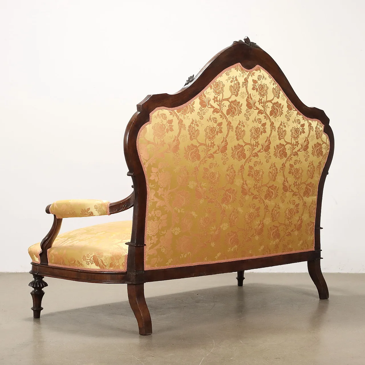 Umbertino walnut sofa, late 19th century 8