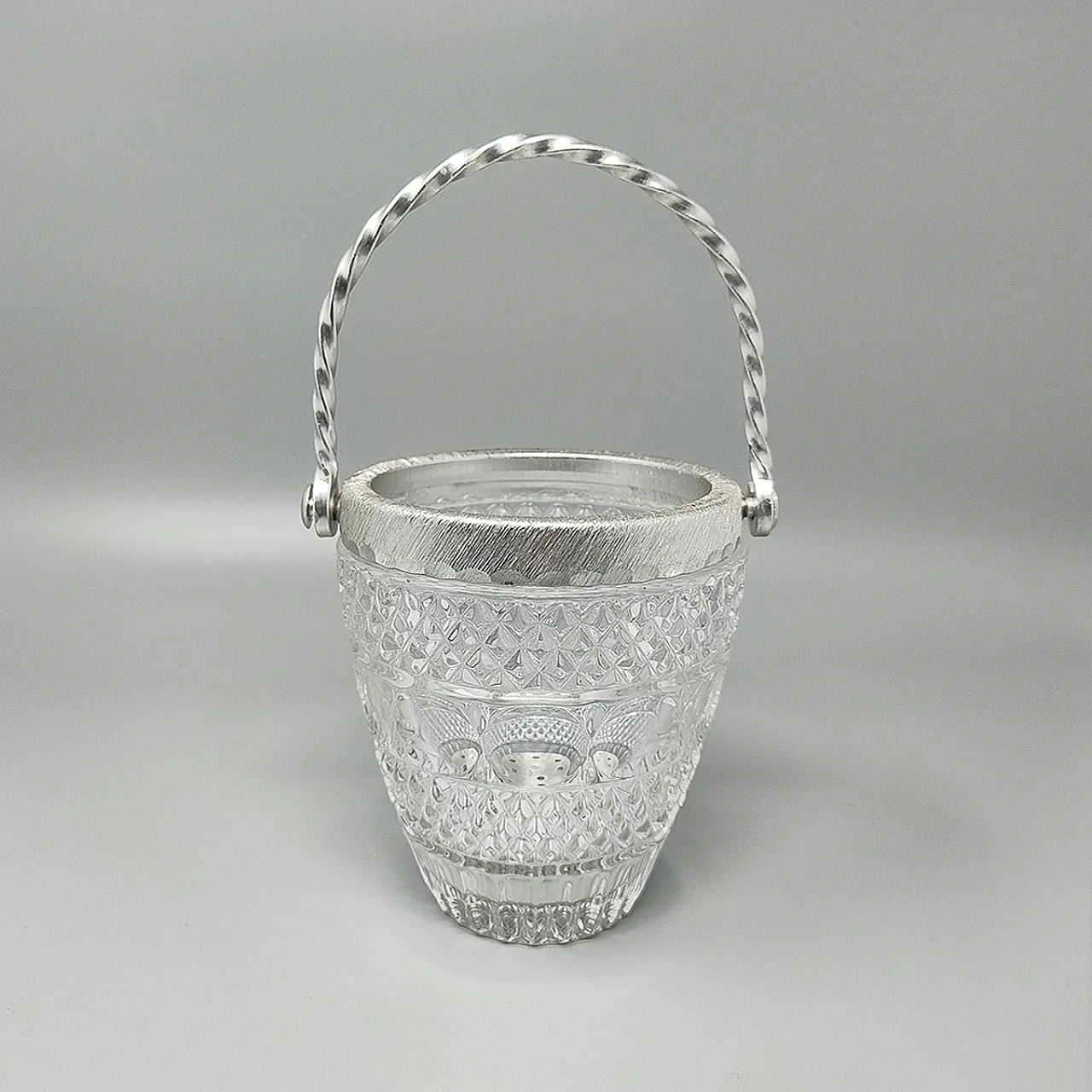 Cut Crystal Cocktail Shaker with Ice Bucket by Arir 1960s 5