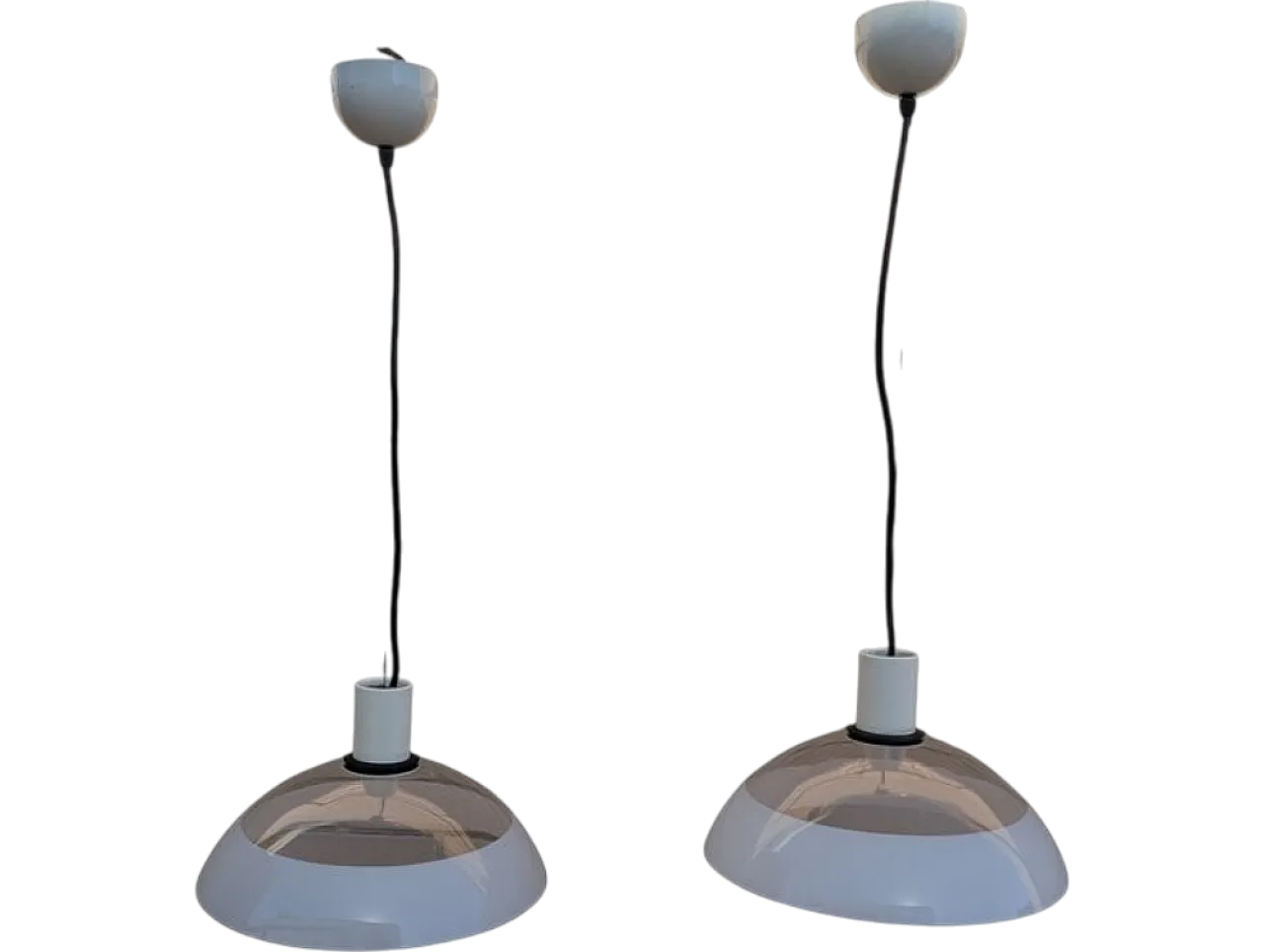 Pair of glass Pendant Lamps, 1990s 12