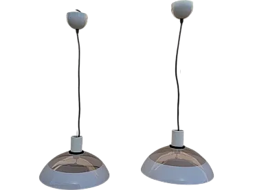 Pair of glass Pendant Lamps, 1990s