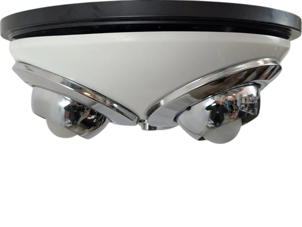 Chromed metal ceiling light with adjustable spots, 1970s 7