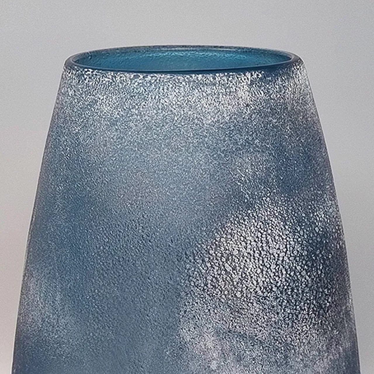 Vaso blu di Arte Vetro in vetro smerigliato, anni '70 5