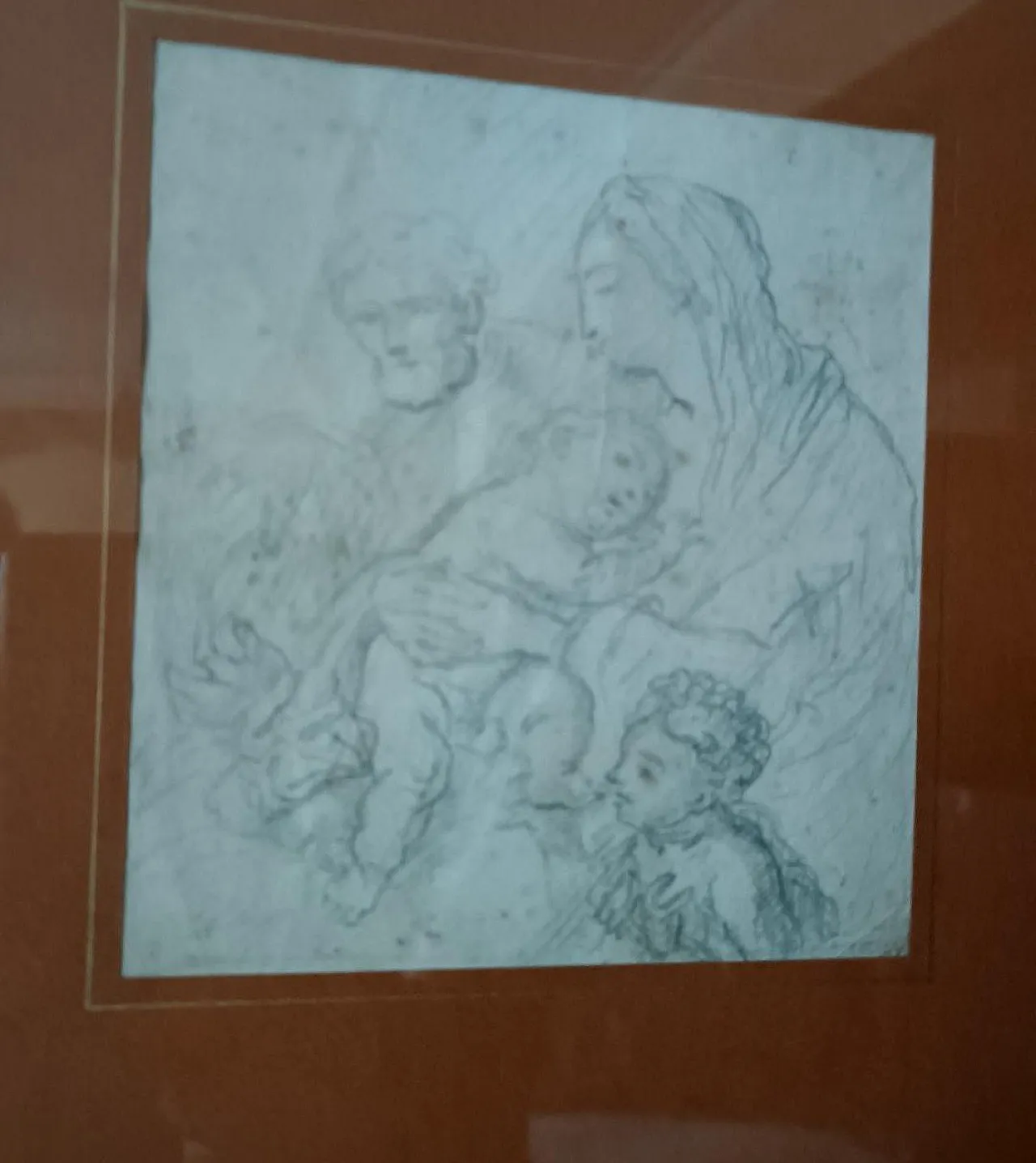 Holy Family, pencil drawing study, 18th century 2