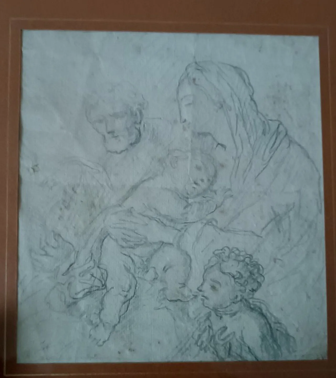 Holy Family, pencil drawing study, 18th century 3