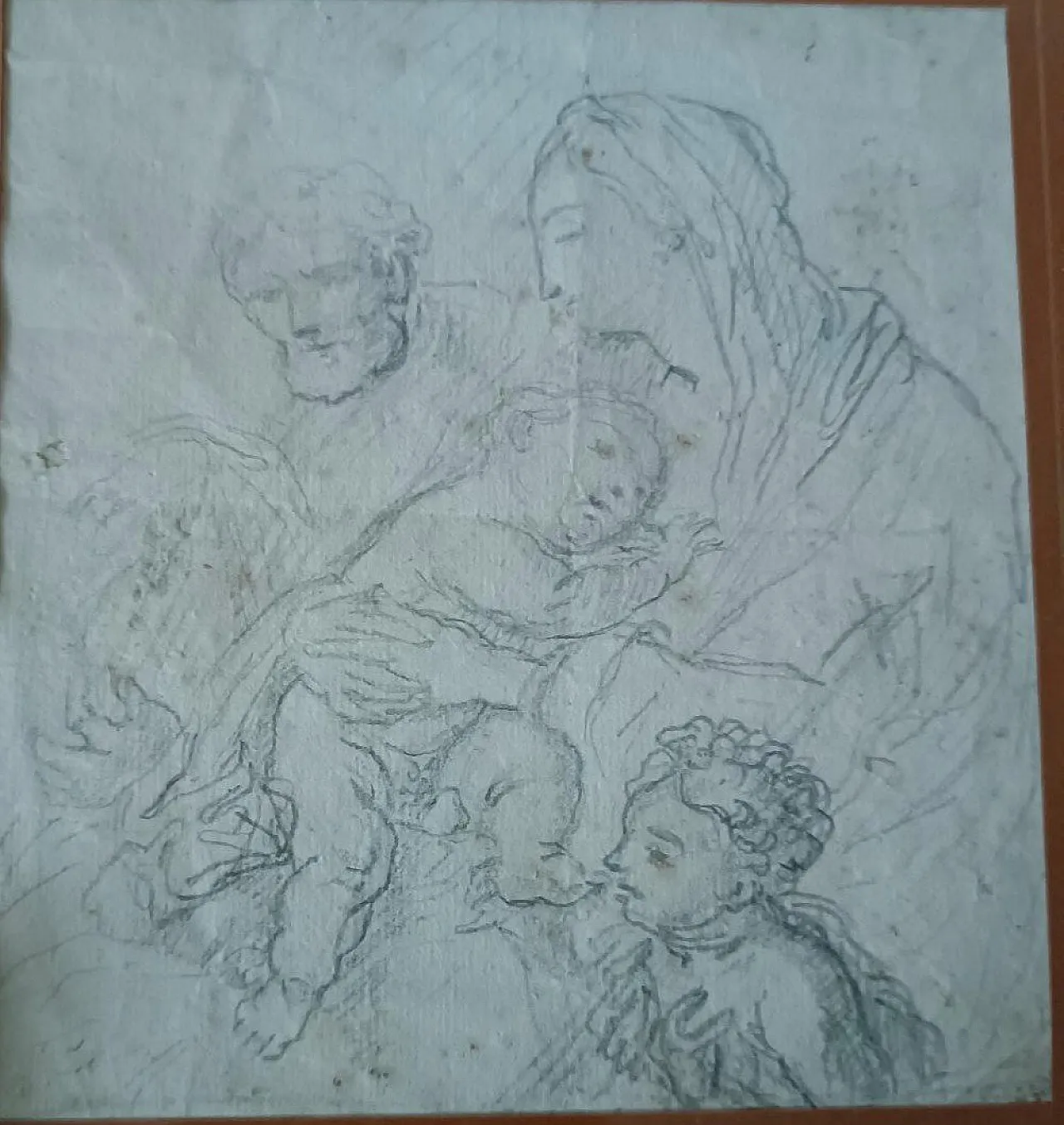 Holy Family, pencil drawing study, 18th century 4