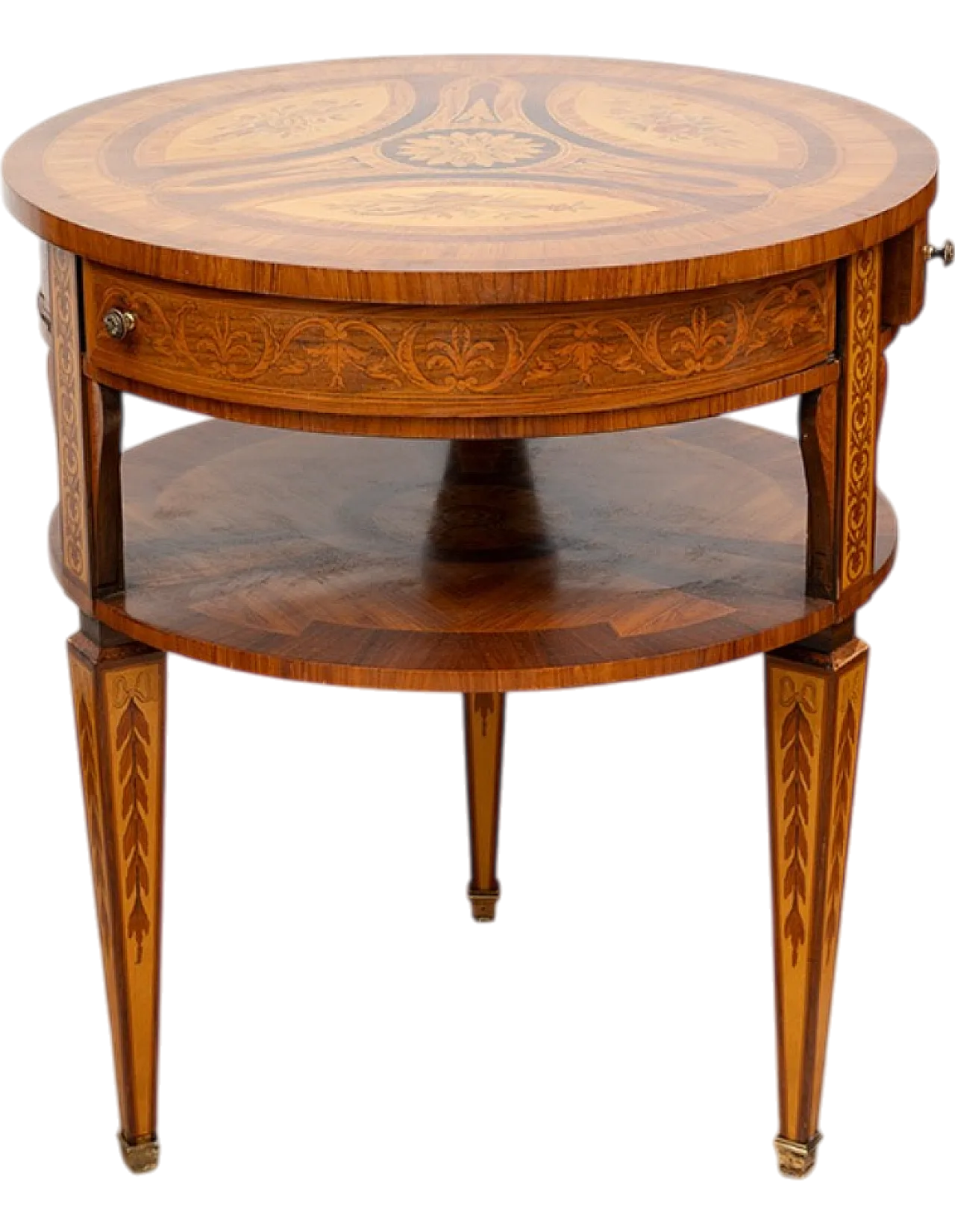 Centre table n polychrome woods, 20th century 7