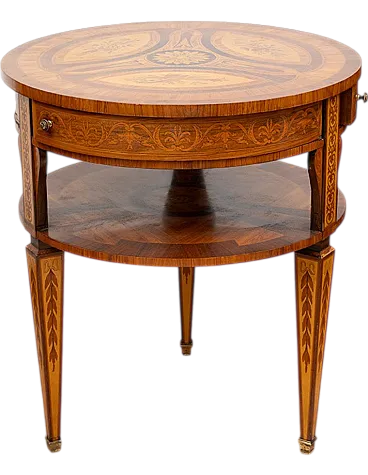 Centre table n polychrome woods, 20th century