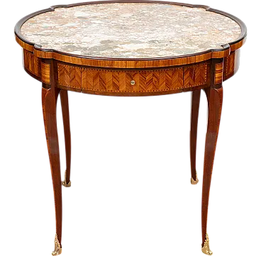 Table Napoleon III in precious exotic woods, 19th century