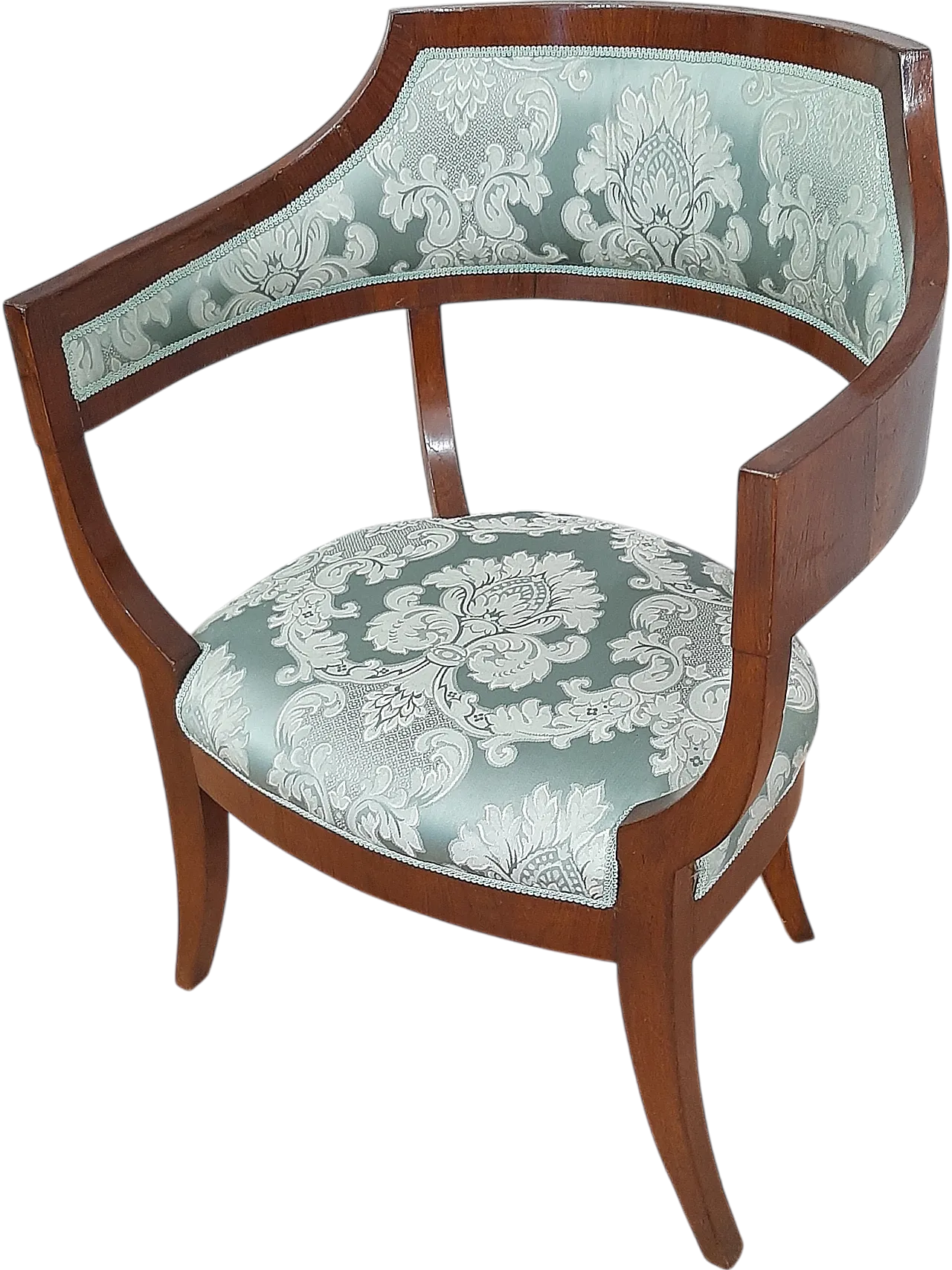 Gondola armchair in Empire style walnut Carlo X, 19th century 8