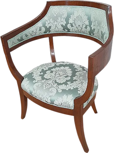 Gondola armchair in Empire style walnut Carlo X, 19th century