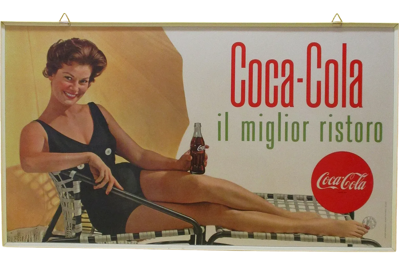 Advertising sign Coca Cola on front and back 60s 8