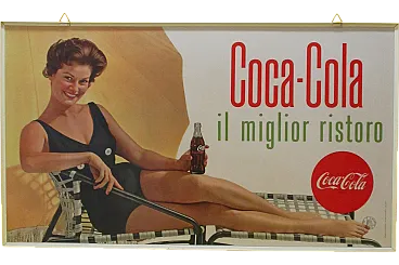 Advertising sign Coca Cola on front and back 60s