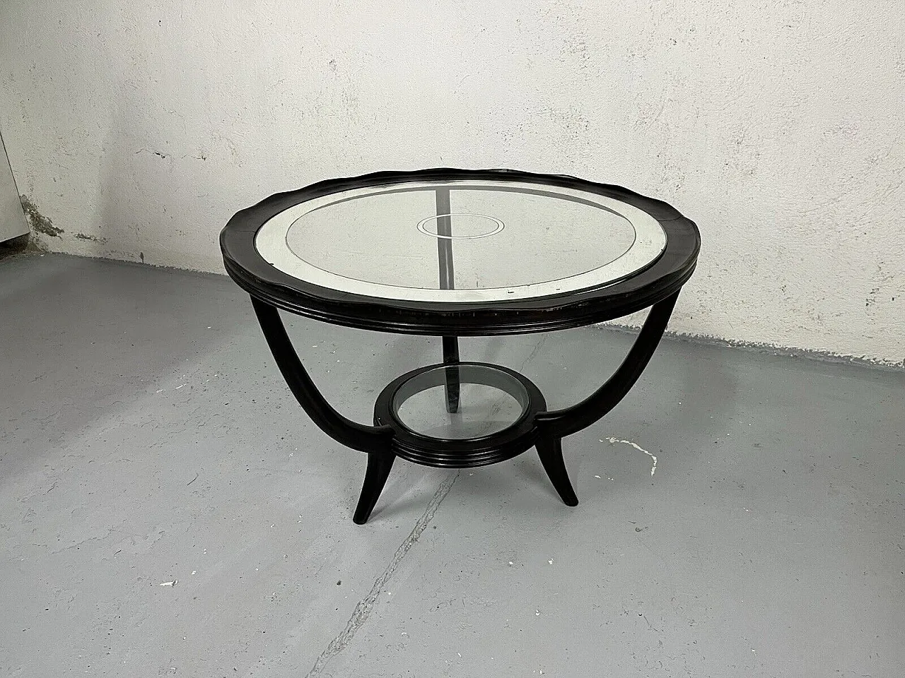 Wood and glass coffee table by Paolo Buffa, 1950s 2