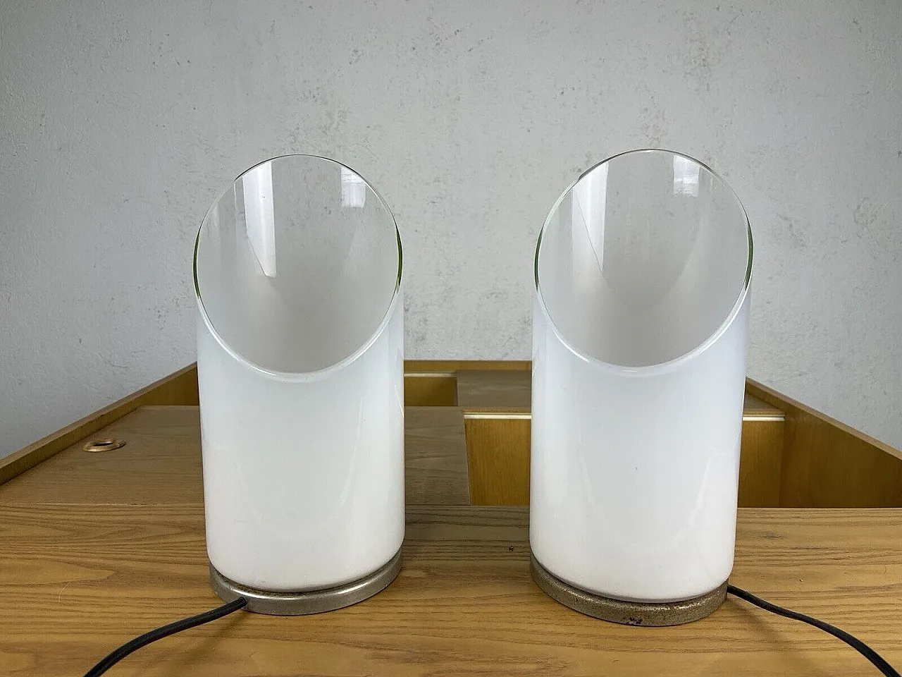 Pair of glass table lamps, 1960s 1