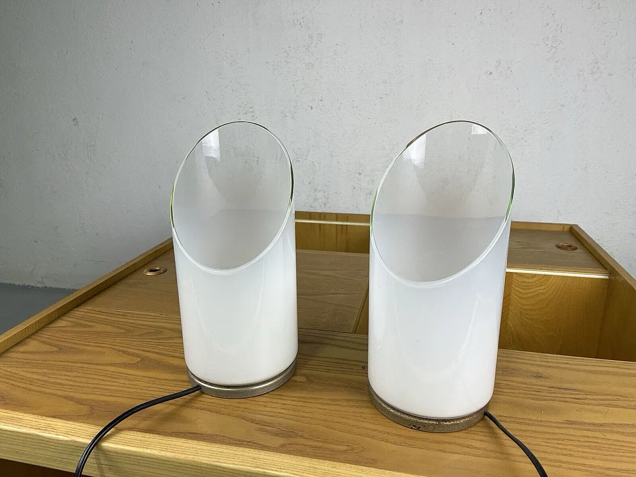 Pair of glass table lamps, 1960s 2