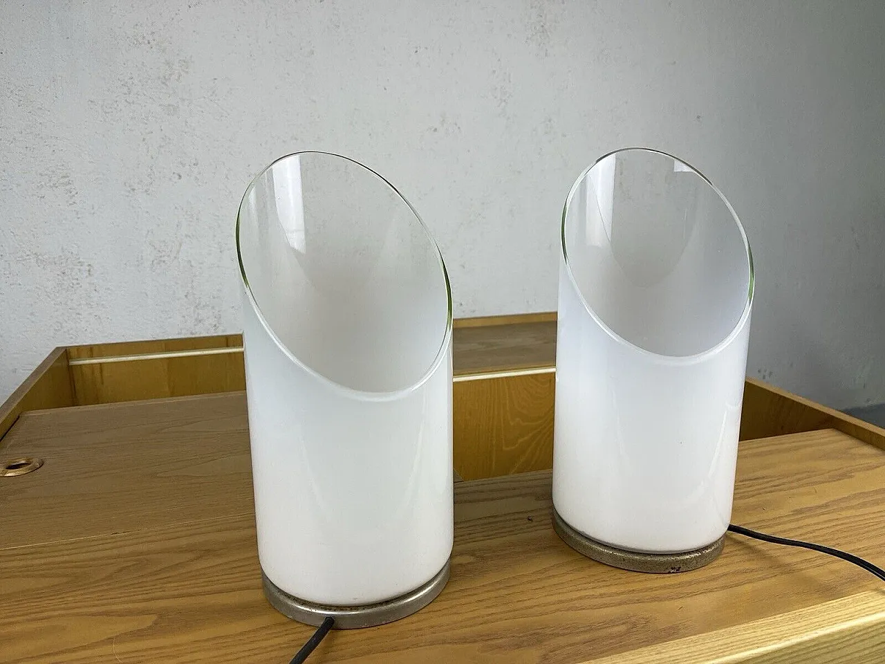 Pair of glass table lamps, 1960s 3