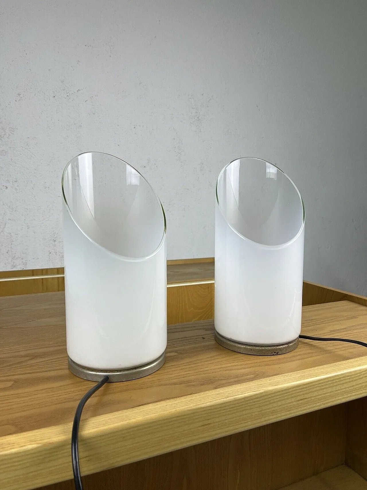 Pair of glass table lamps, 1960s 10