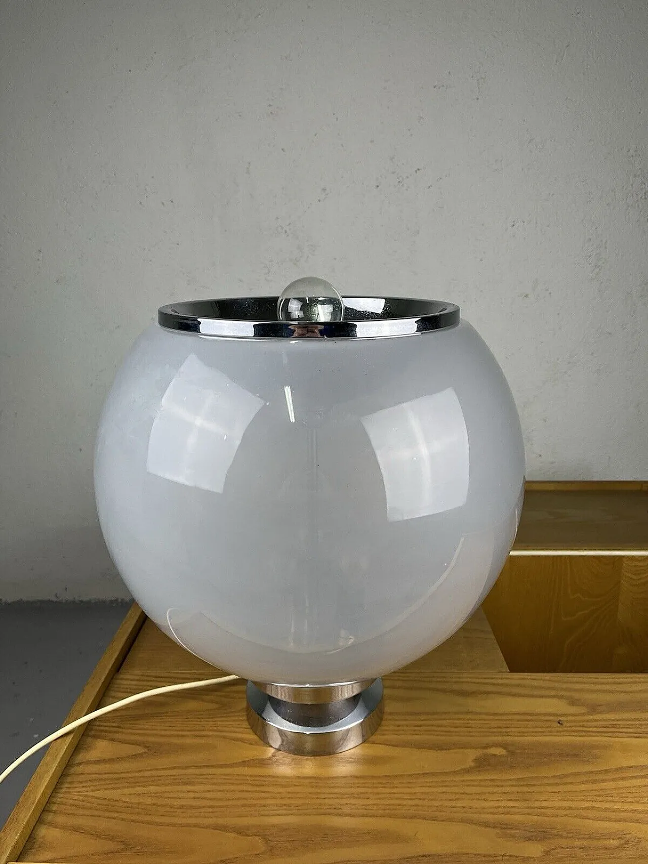 Table lamp in steel and Murano shaded glass, 1970s 9