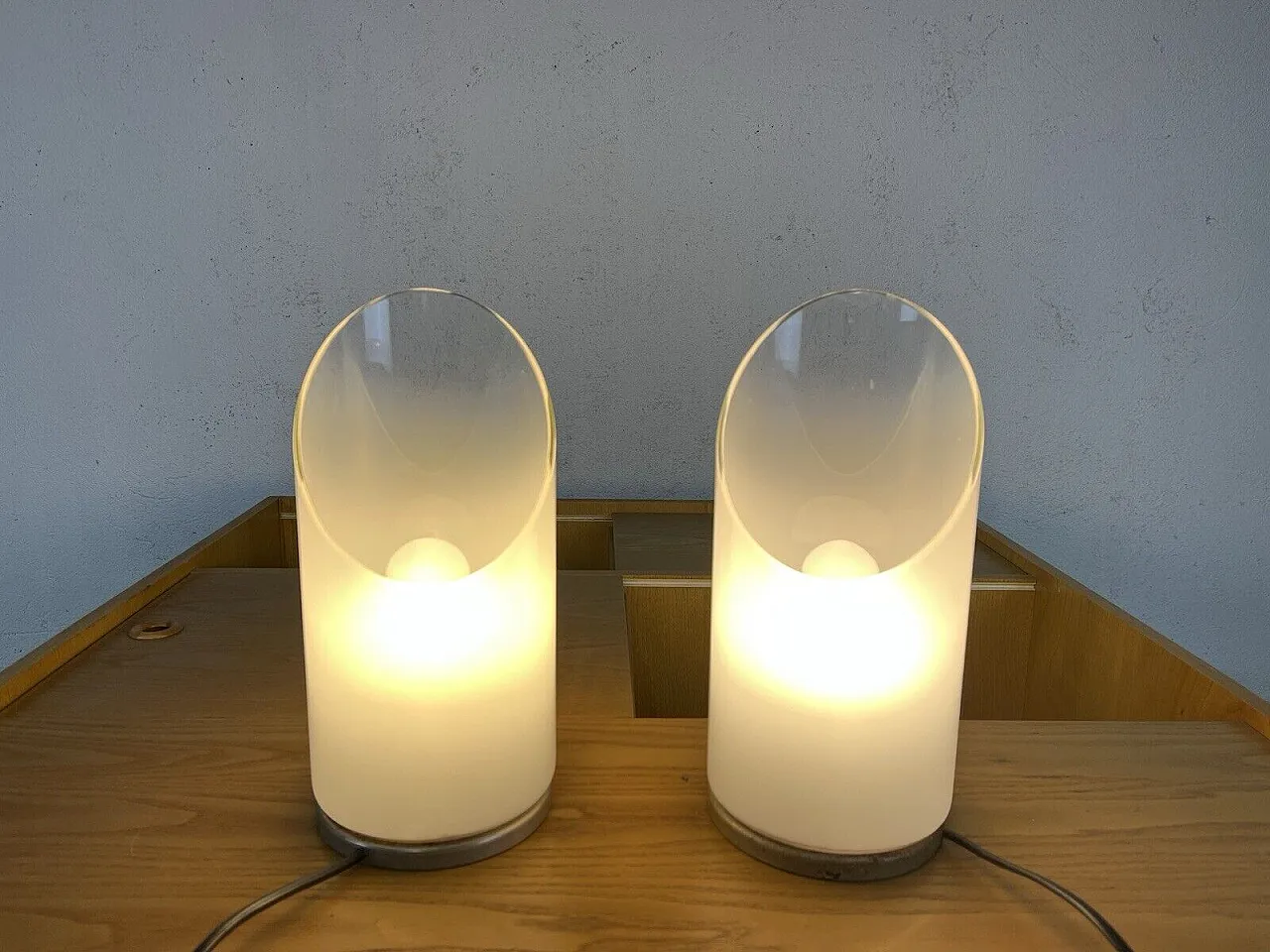 Pair of glass table lamps, 1960s 11